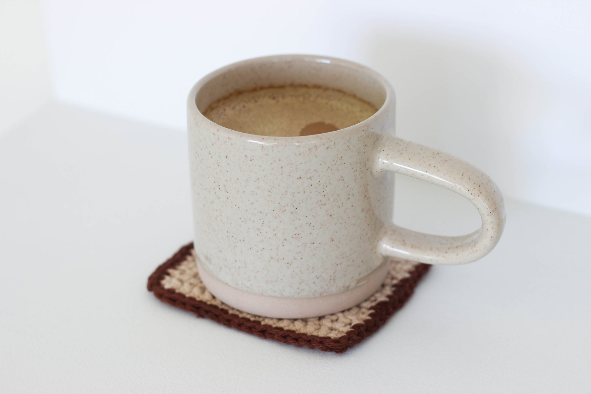 Breakfast collection Crochet Coasters - Bread Slice Toast, Coffee Mug, Waffle, Food - fast crochet project and beginner friendly
