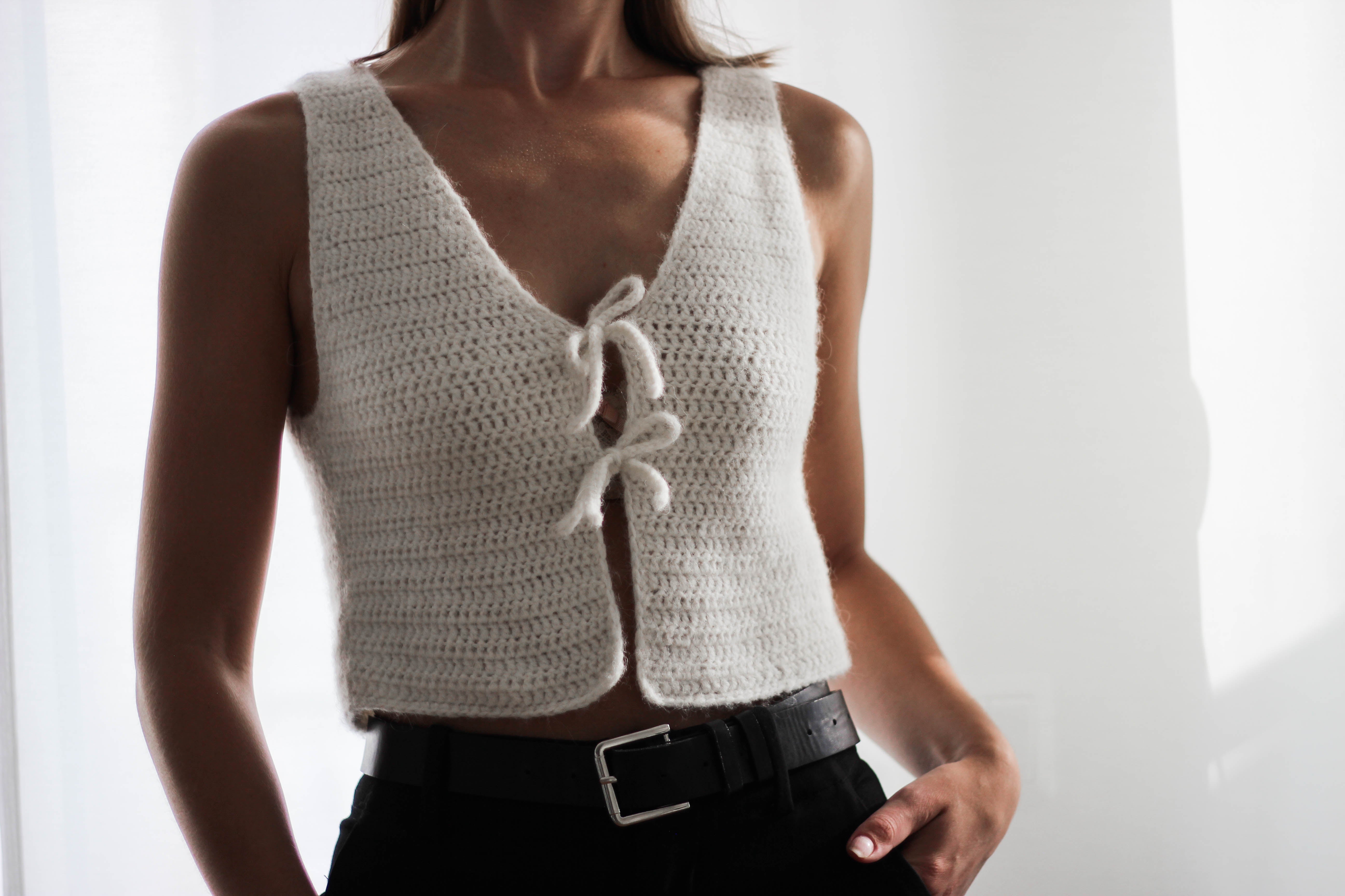 eminko様 MEDI CROCHET KNIT VEST Ameri VINTAGE - eminko様 MEDI CROCHET KNIT VESTの通販 by koma's